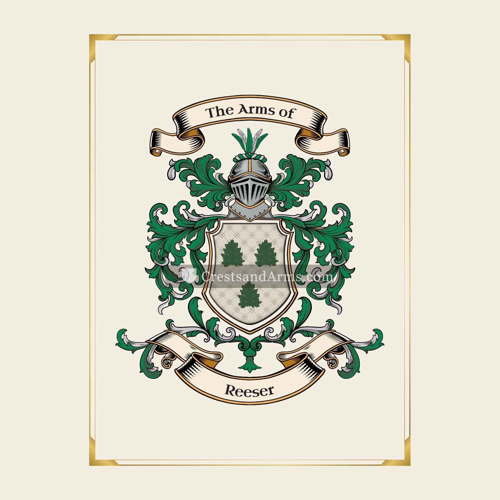 With gold border