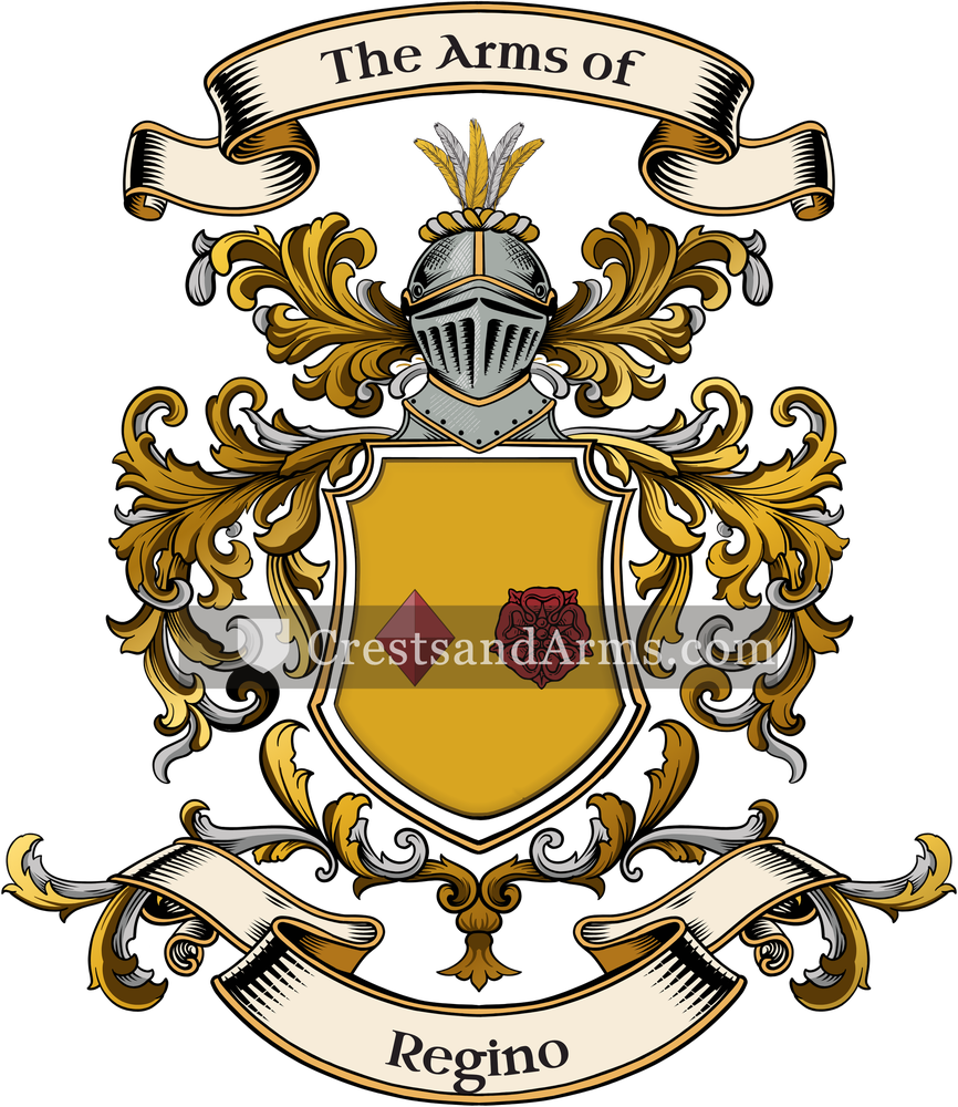 The Regino coat of arms, drawn from the recorded blazon