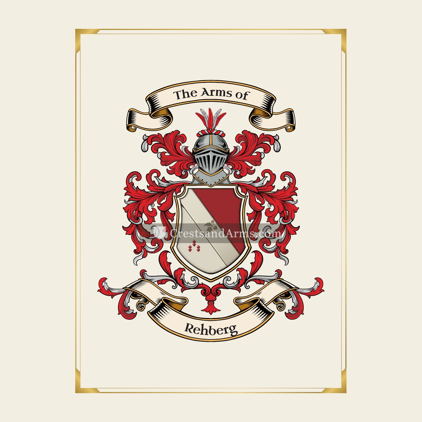 With gold border