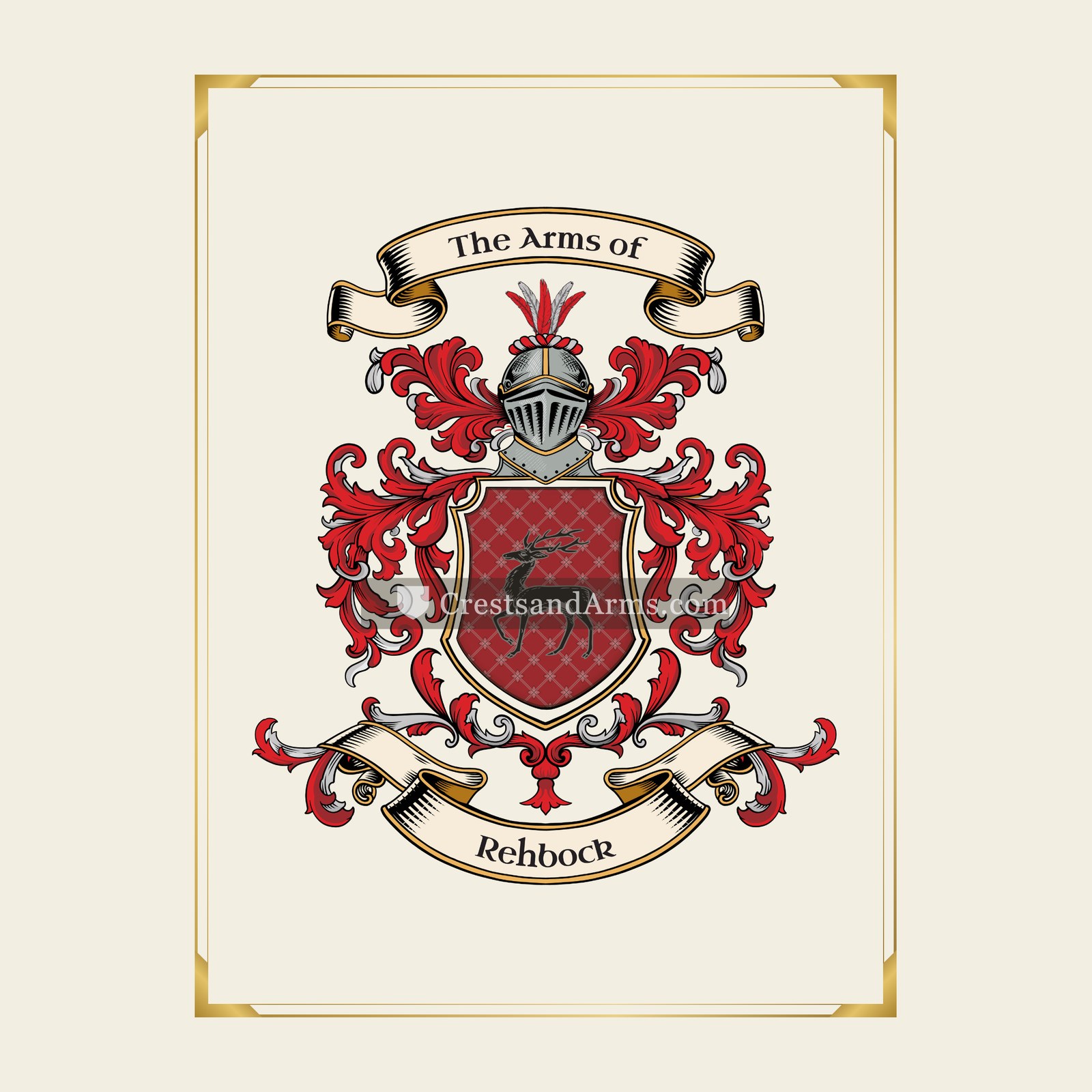 With gold border