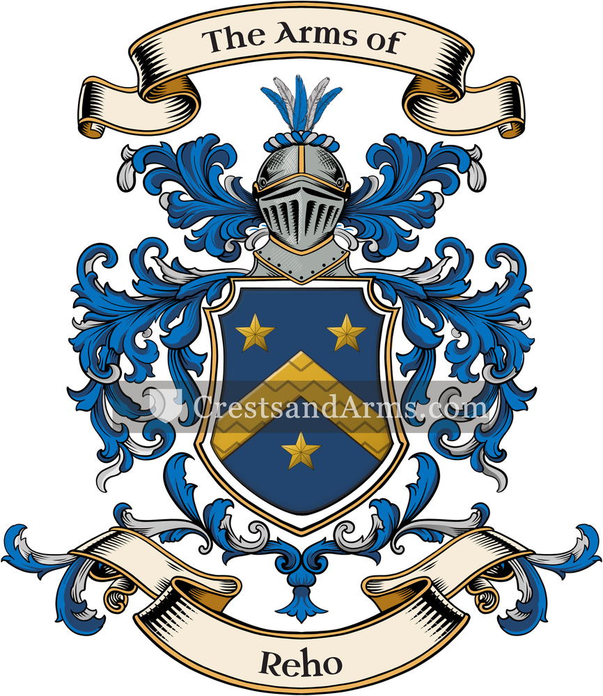 The Reho coat of arms, drawn from the recorded blazon