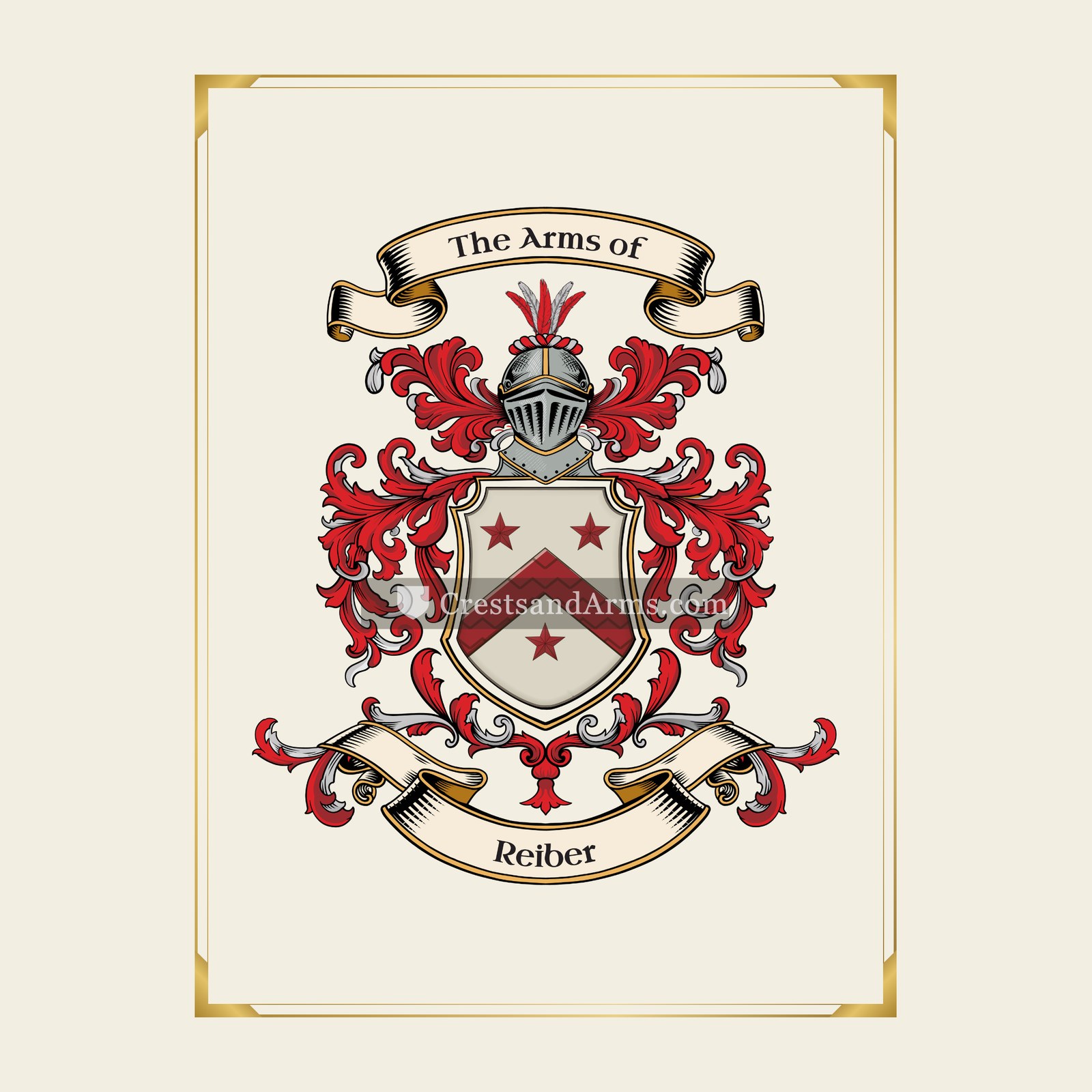 With gold border