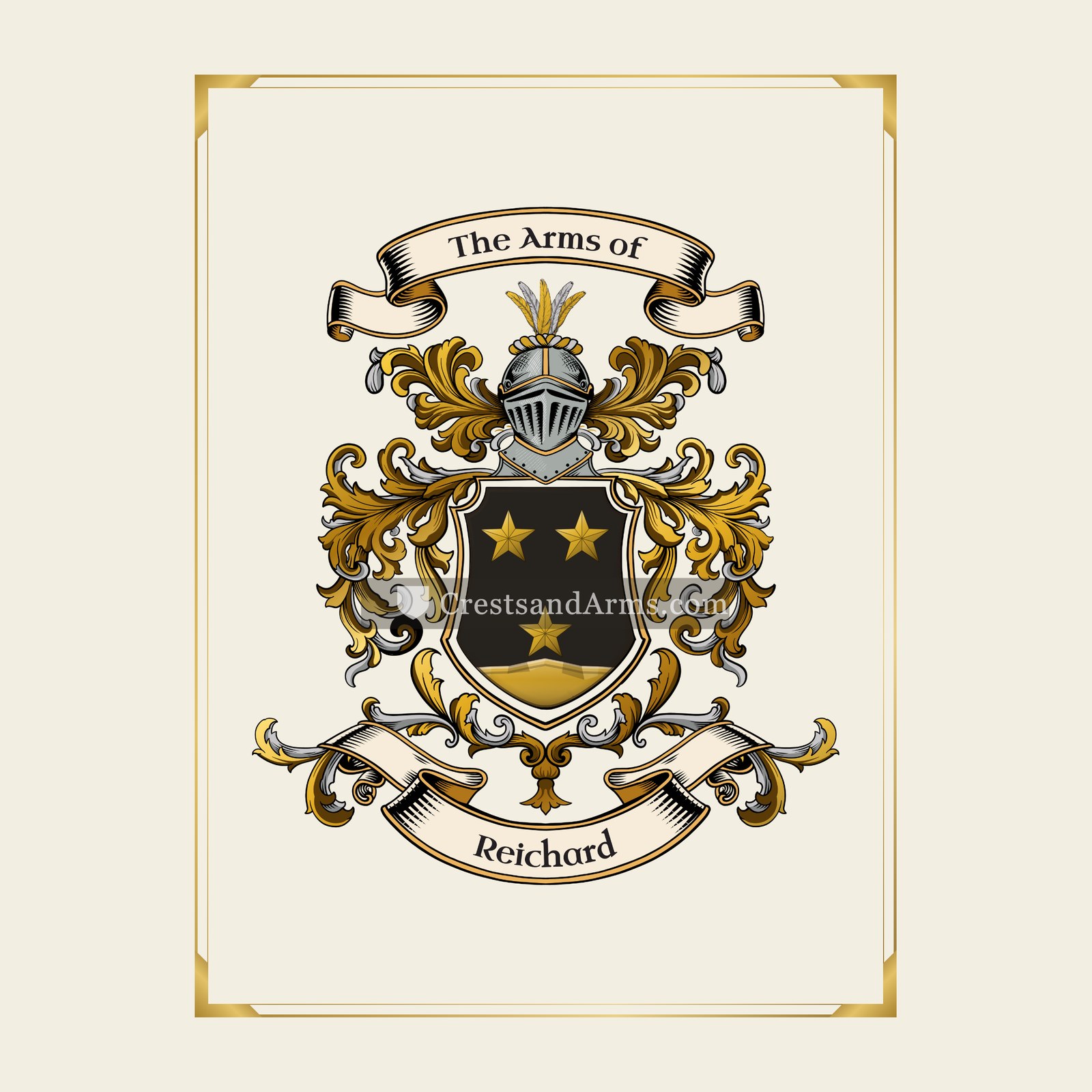 With gold border