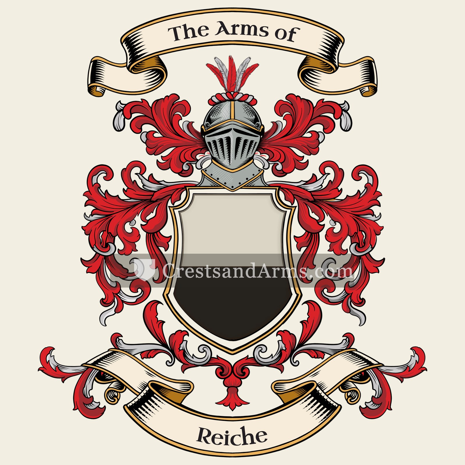 The Reiche coat of arms, drawn from the recorded blazon