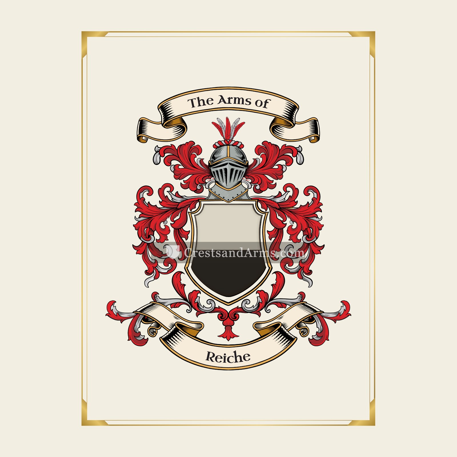With gold border