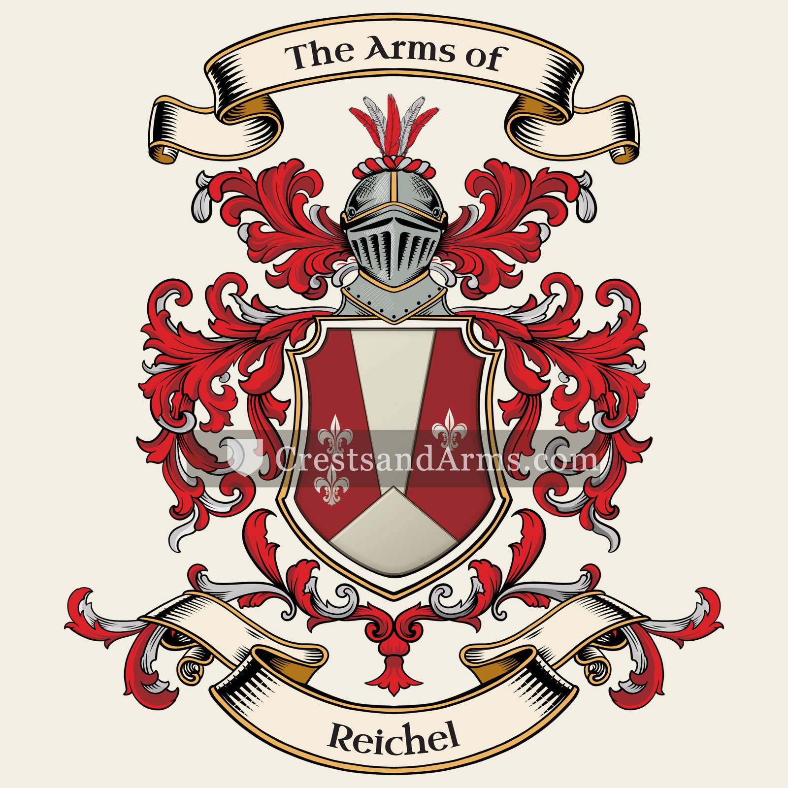 The Reichel coat of arms, drawn from the recorded blazon