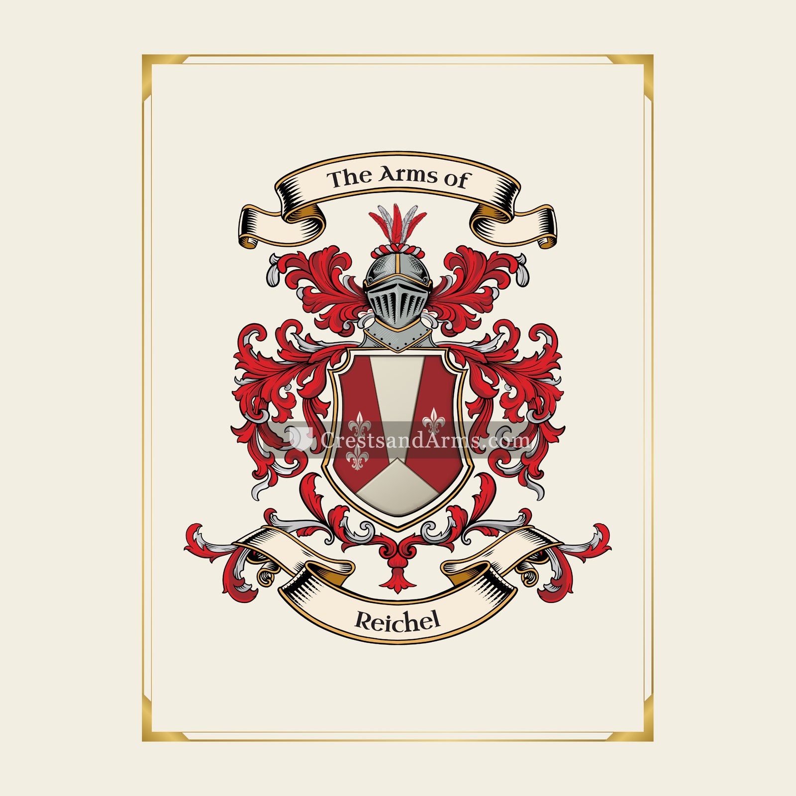 With gold border