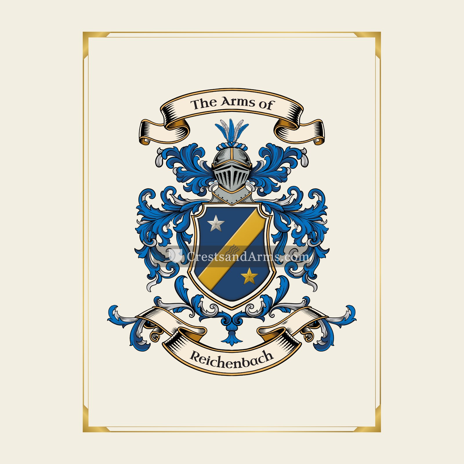 With gold border