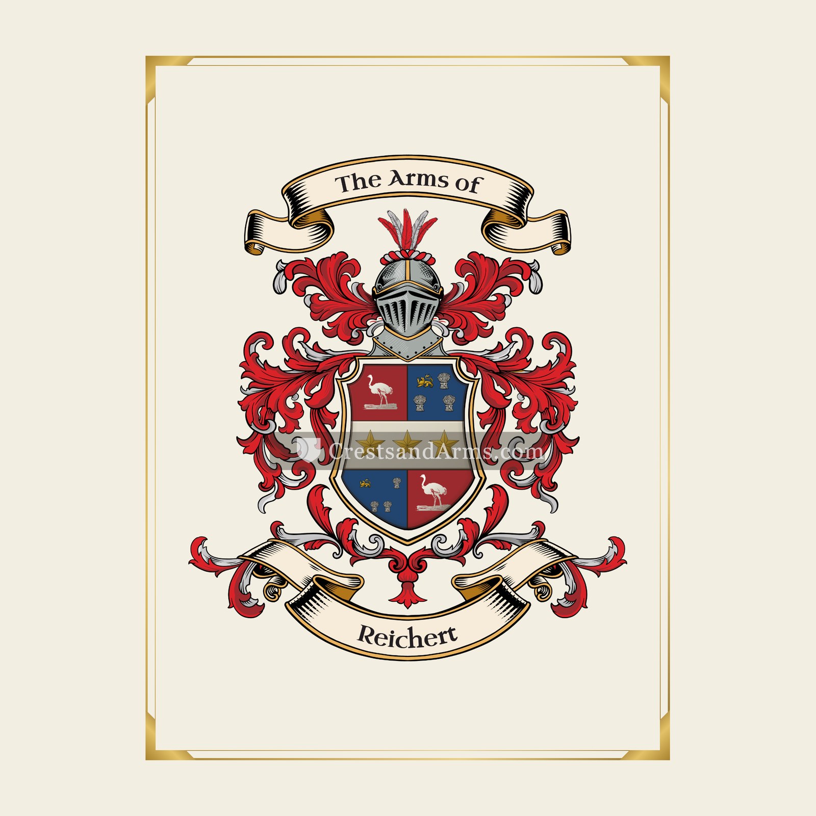 With gold border