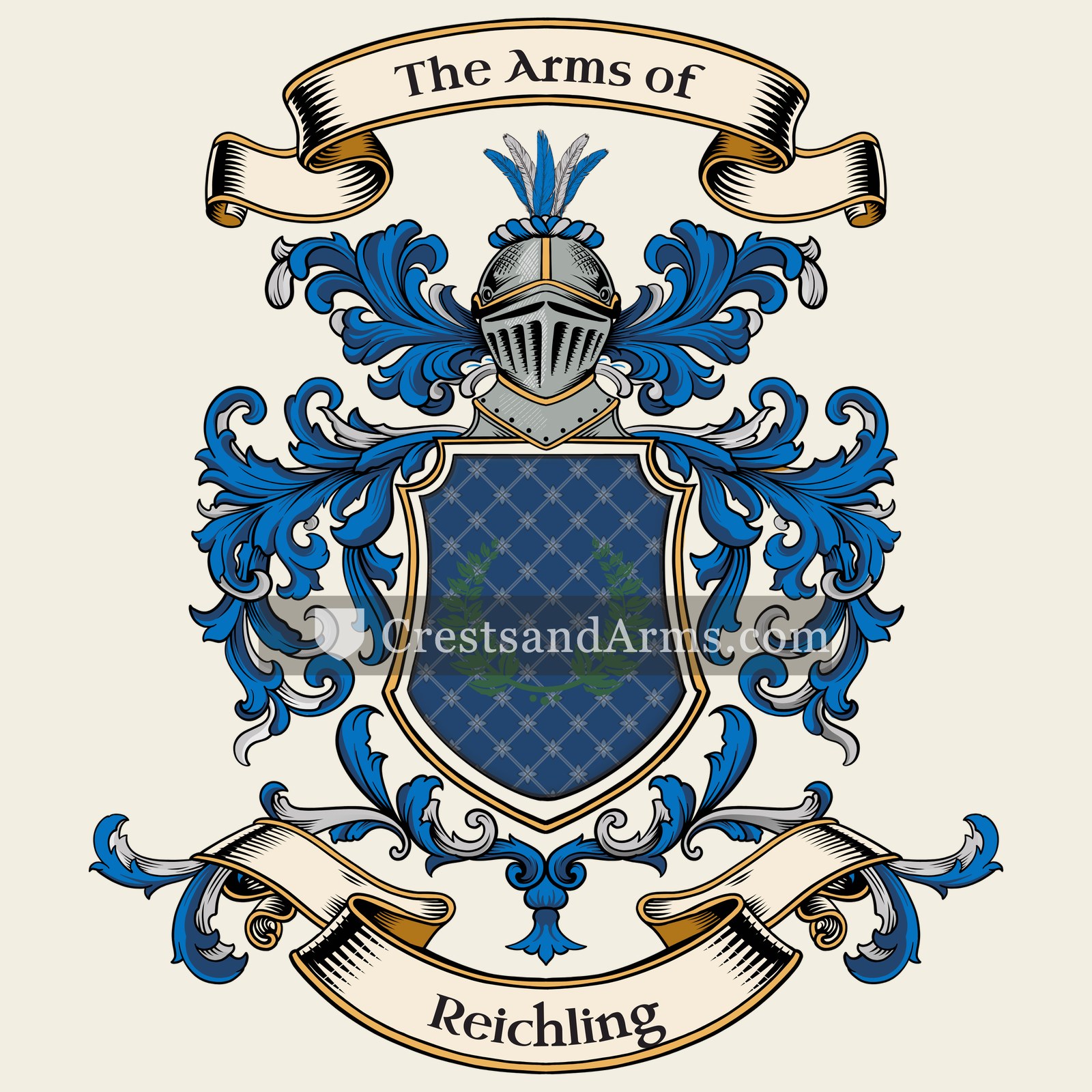 The Reichling coat of arms, drawn from the recorded blazon