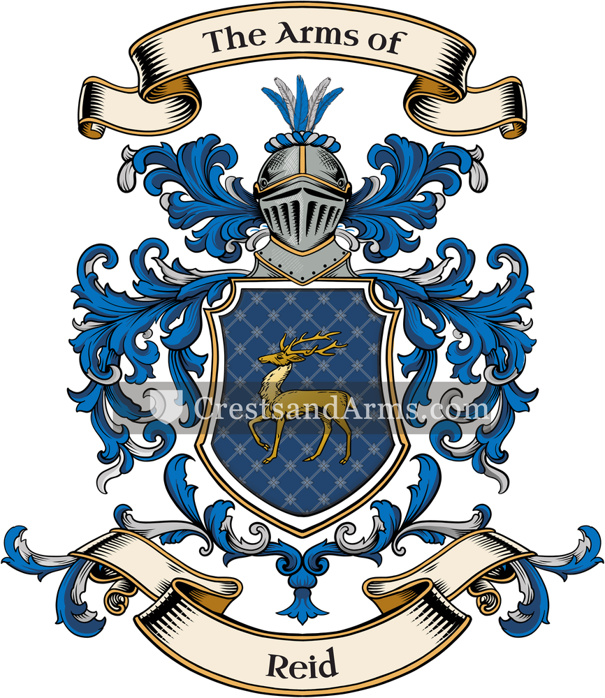 The Reid coat of arms, drawn from the recorded blazon