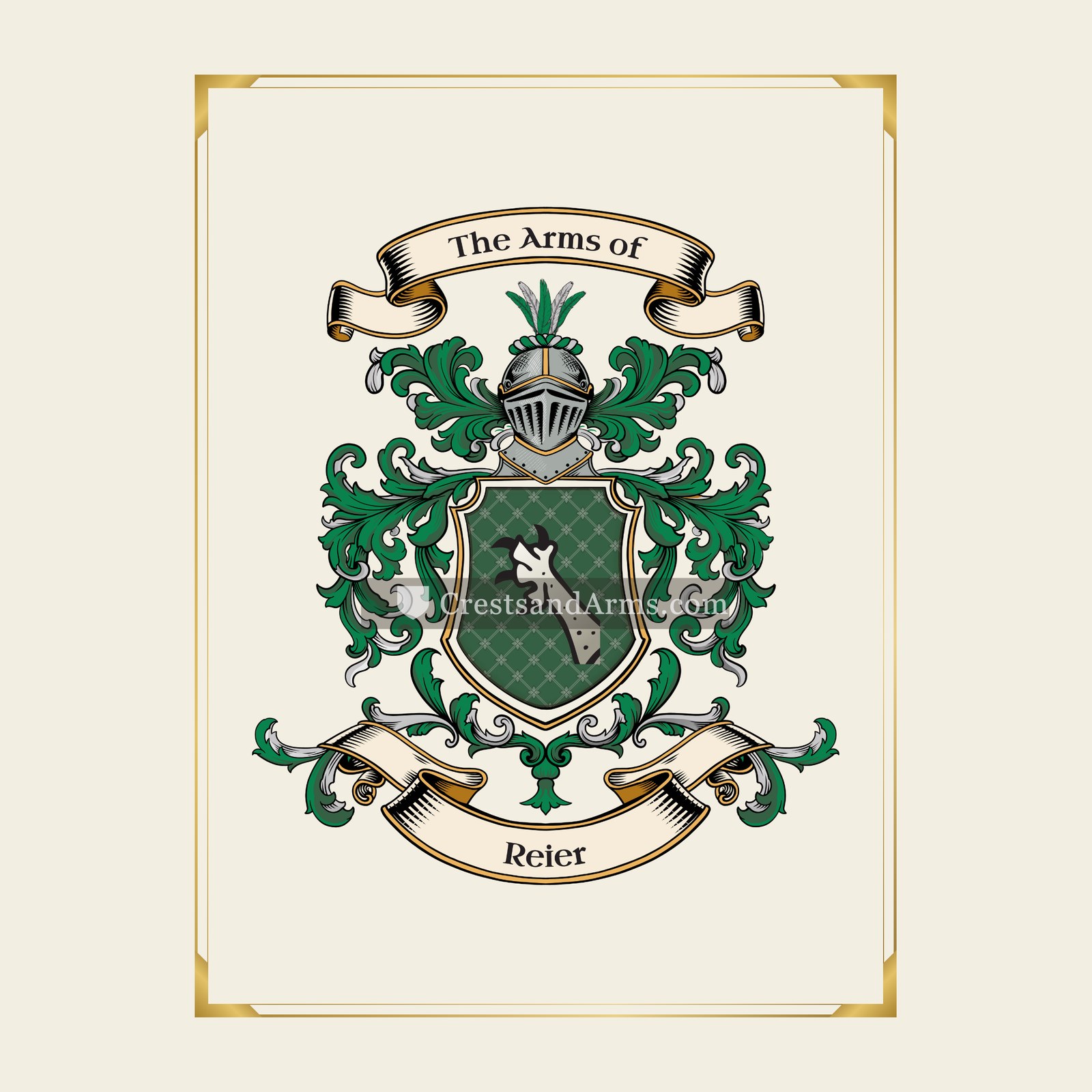 With gold border