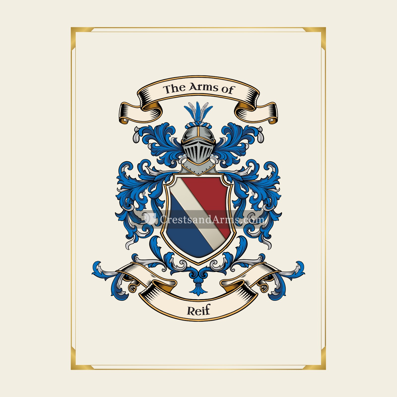 With gold border
