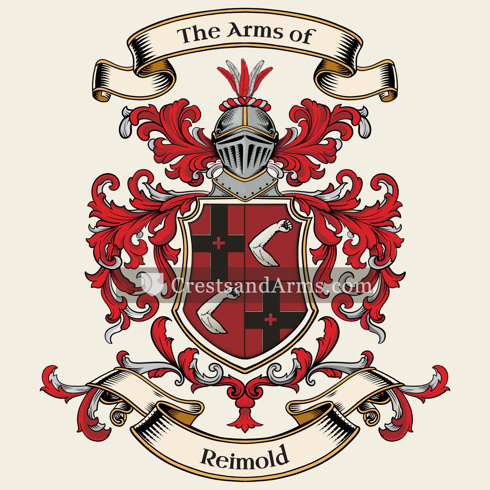 The Reimold coat of arms, drawn from the recorded blazon