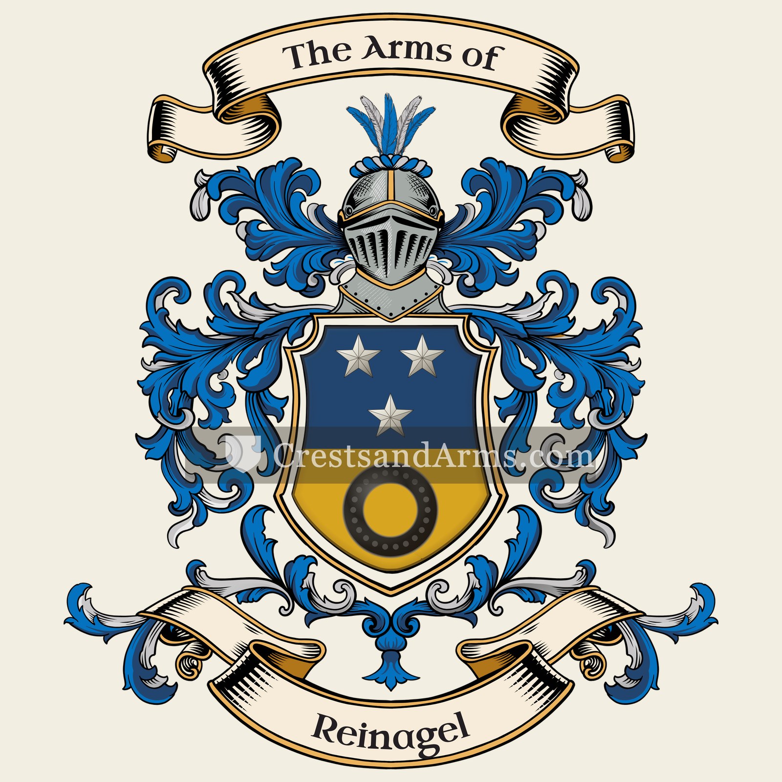 The Reinagel coat of arms, drawn from the recorded blazon