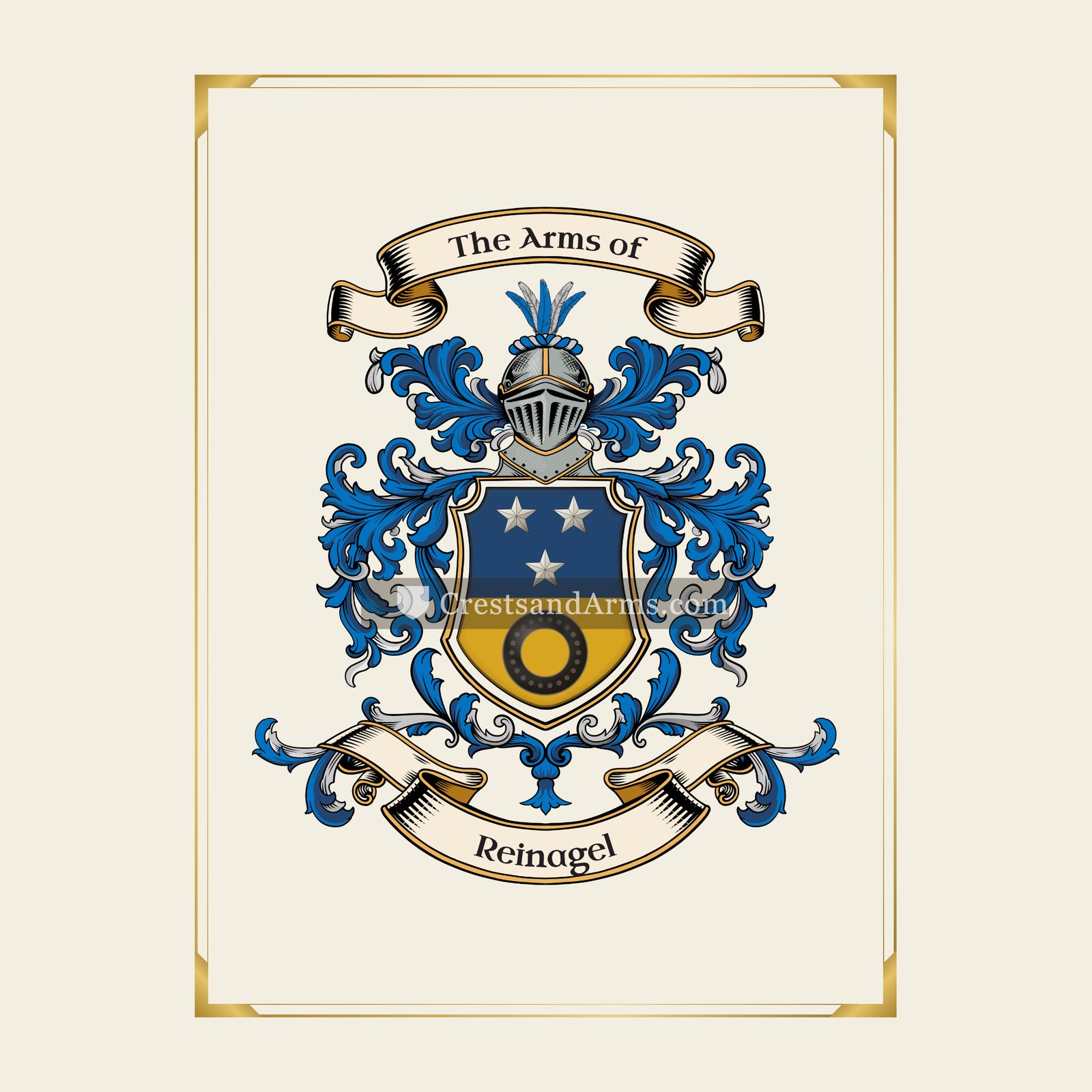 With gold border
