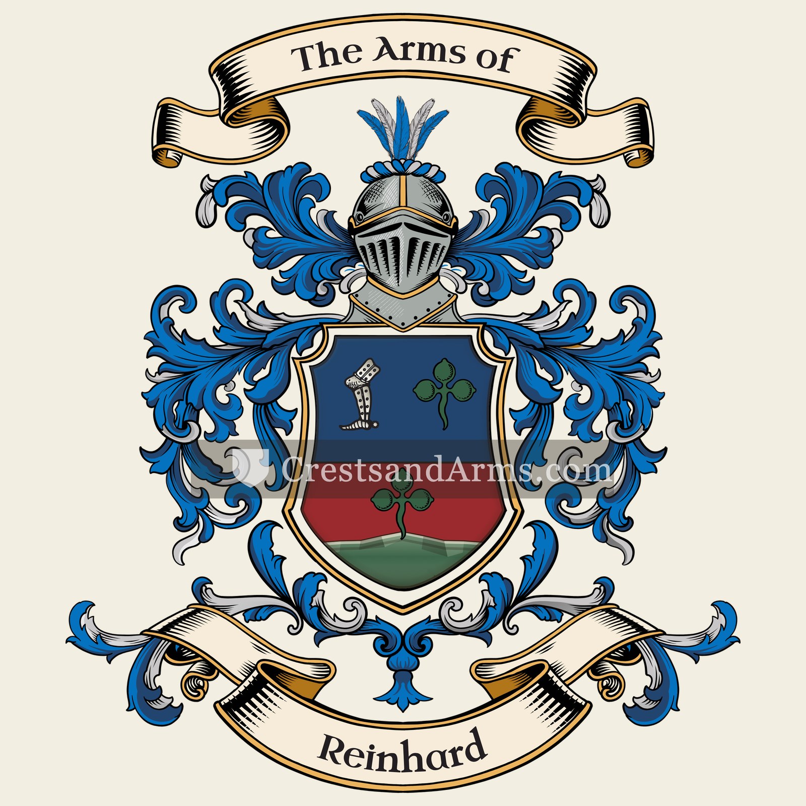 The Reinhard coat of arms, drawn from the recorded blazon