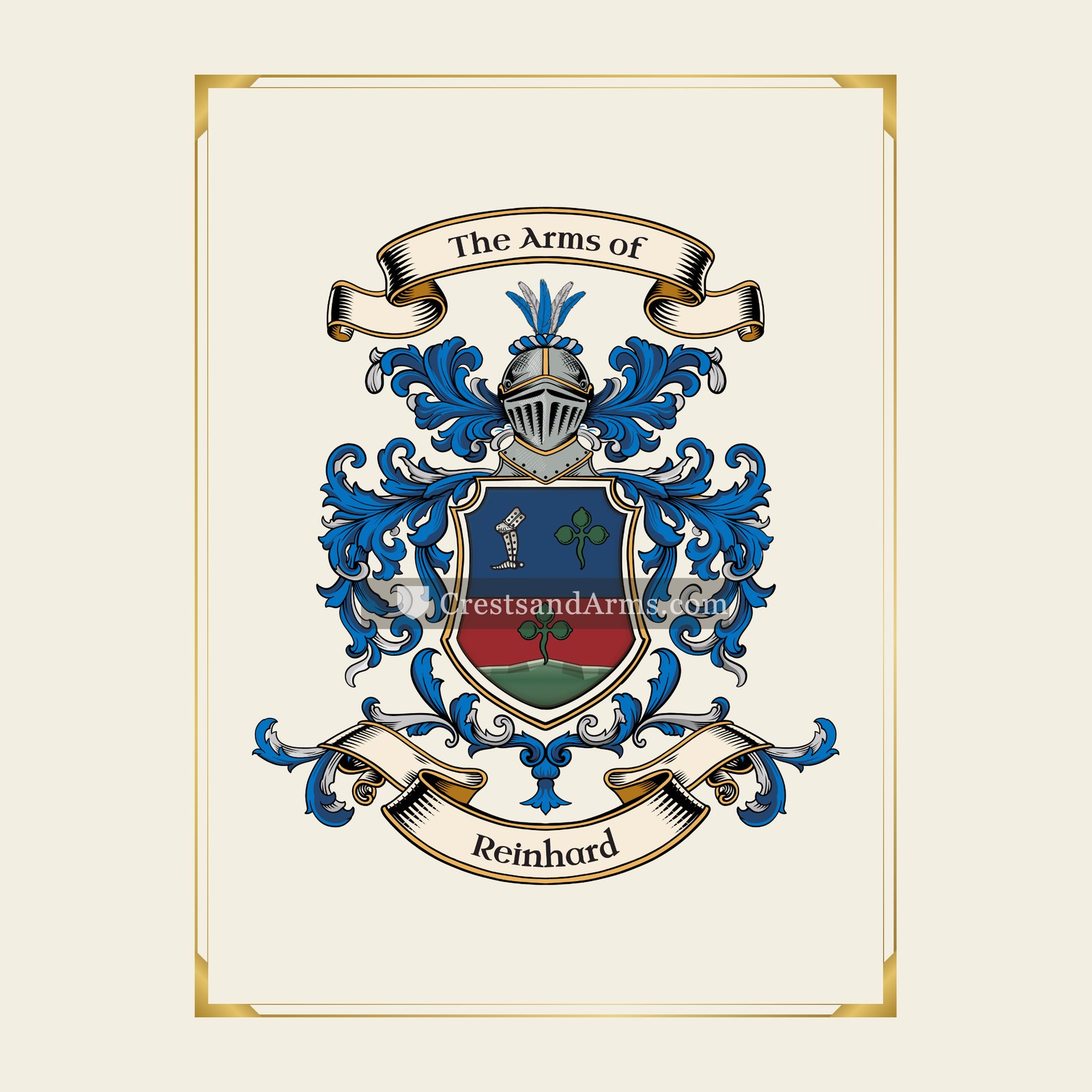 With gold border