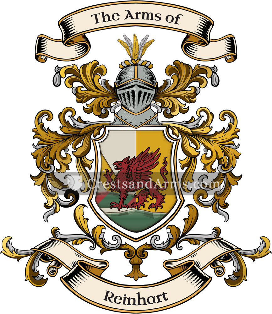 The Reinhart coat of arms, drawn from the recorded blazon