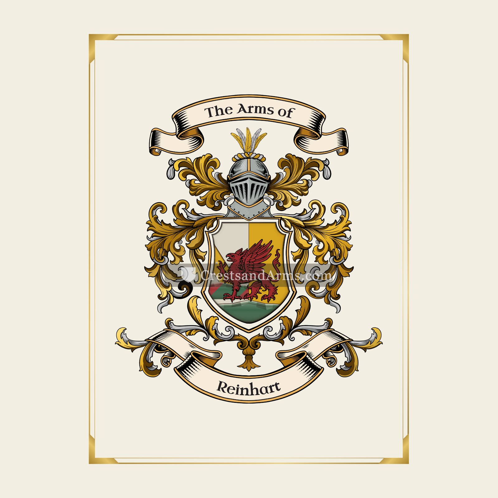 With gold border
