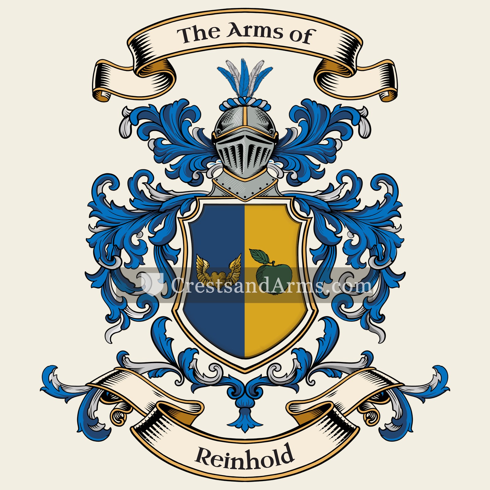 The Reinhold coat of arms, drawn from the recorded blazon