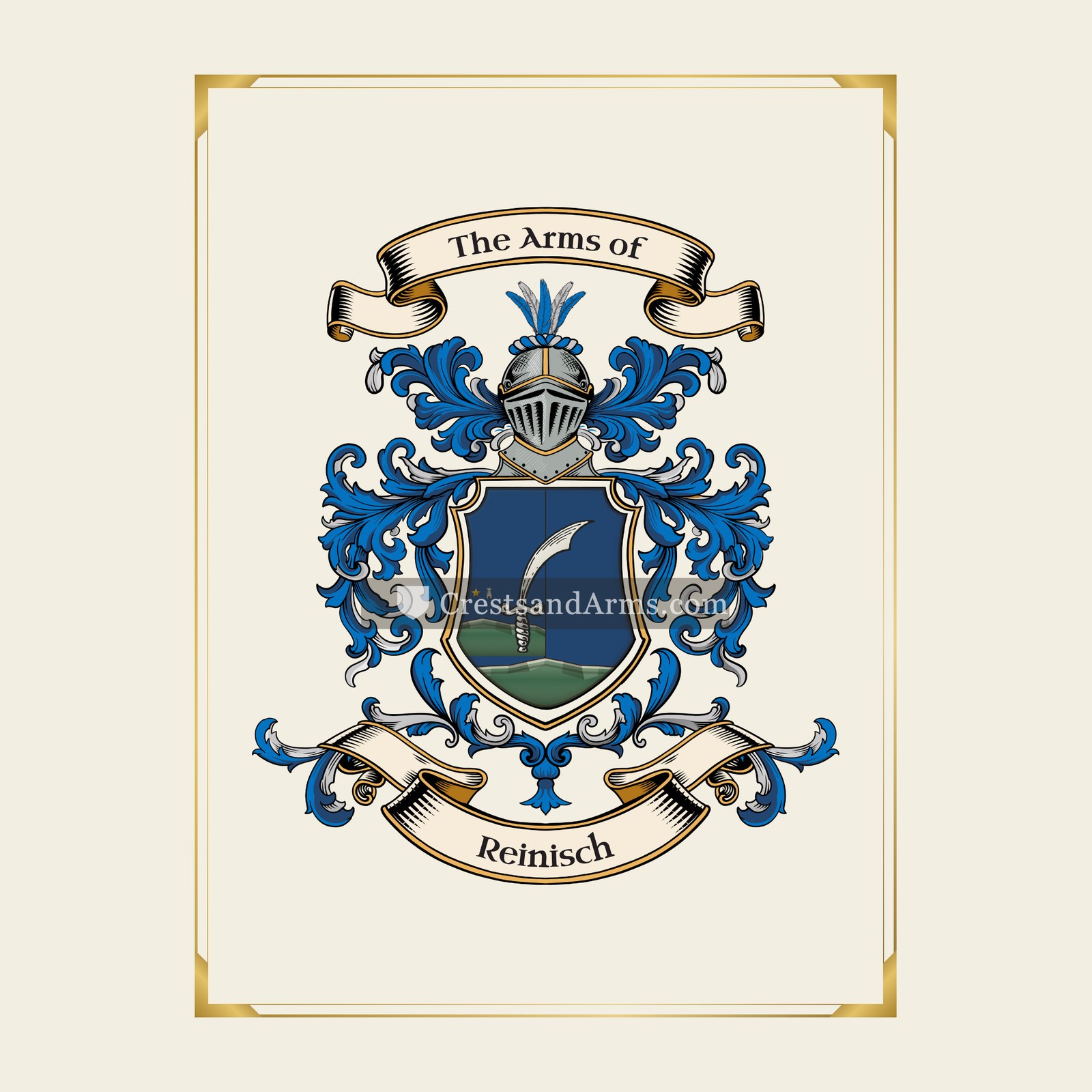 With gold border