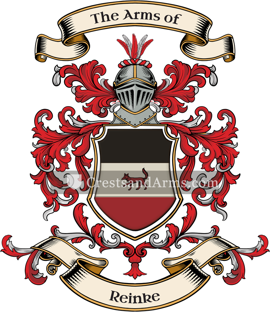 The Reinke coat of arms, drawn from the recorded blazon