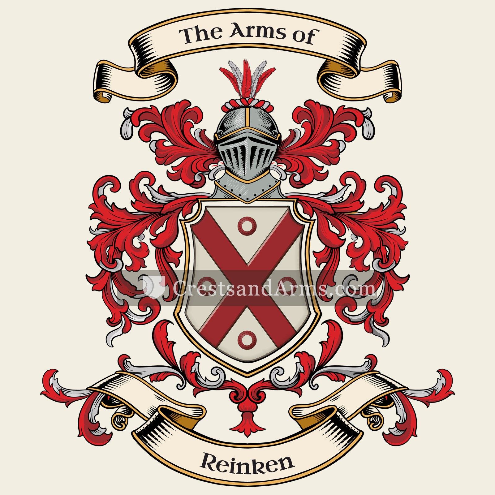 The Reinken coat of arms, drawn from the recorded blazon