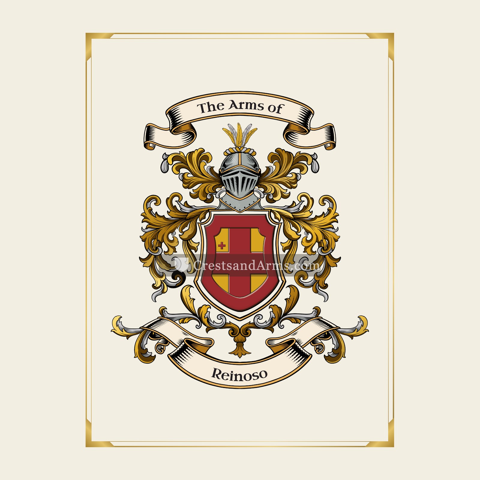 With gold border