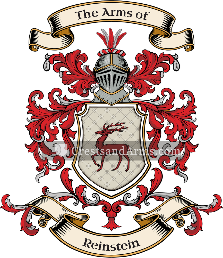 The Reinstein coat of arms, drawn from the recorded blazon