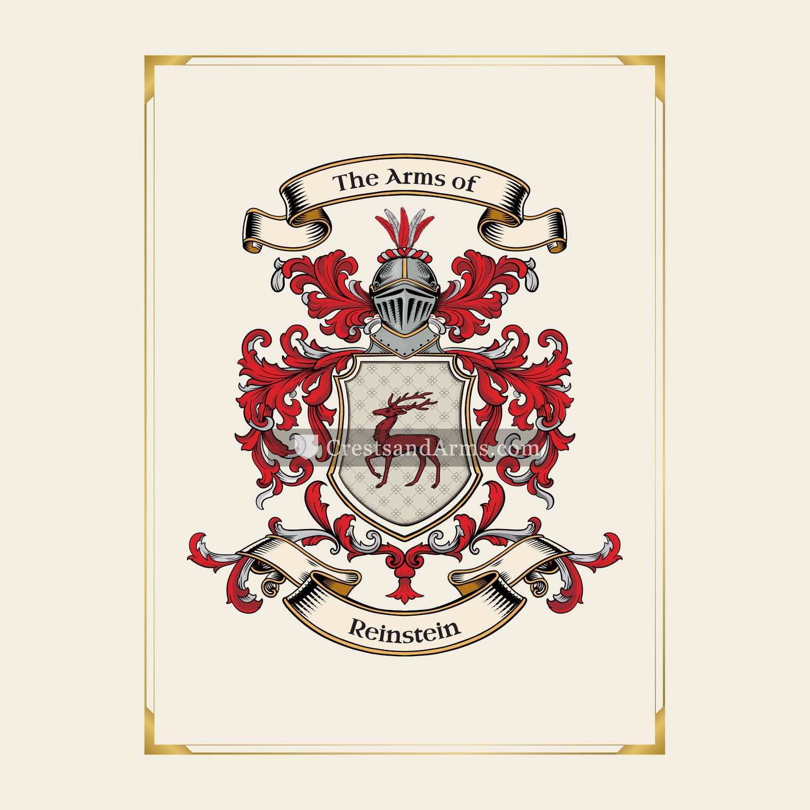 With gold border