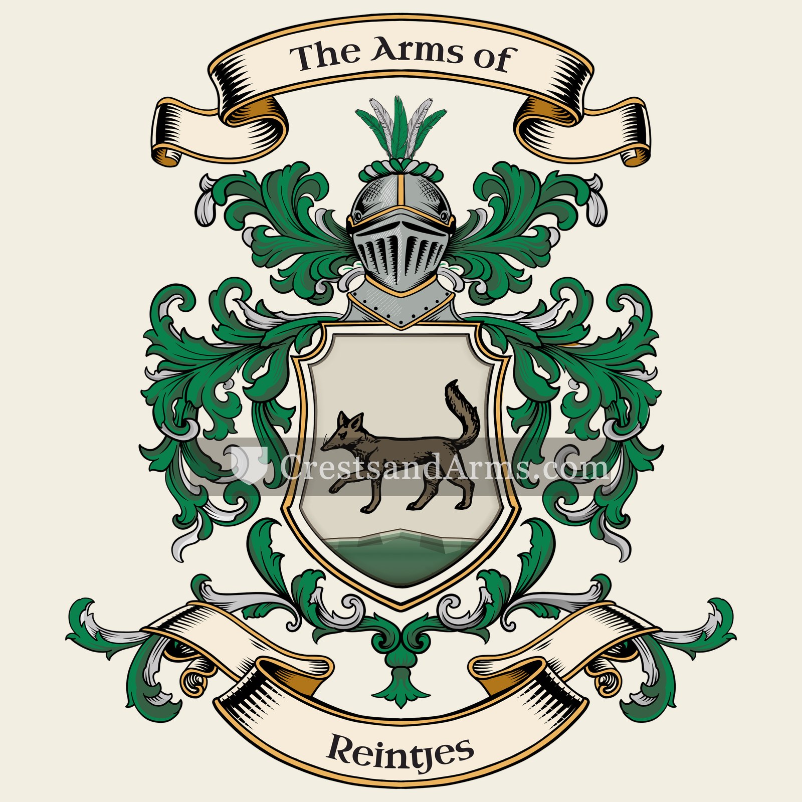 The Reintjes coat of arms, drawn from the recorded blazon