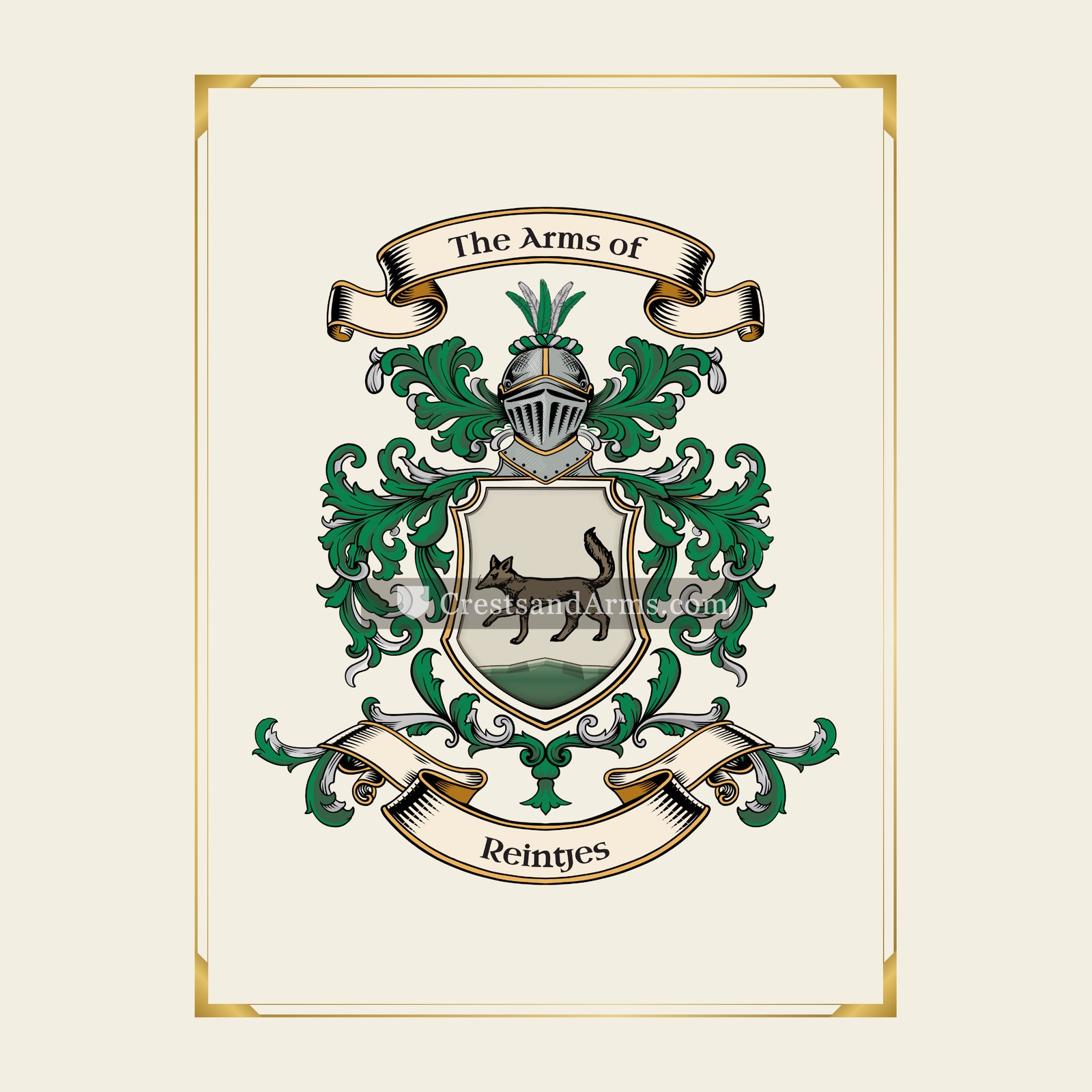 With gold border