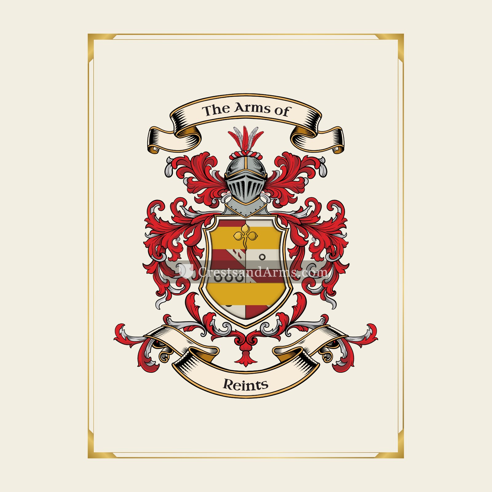 With gold border