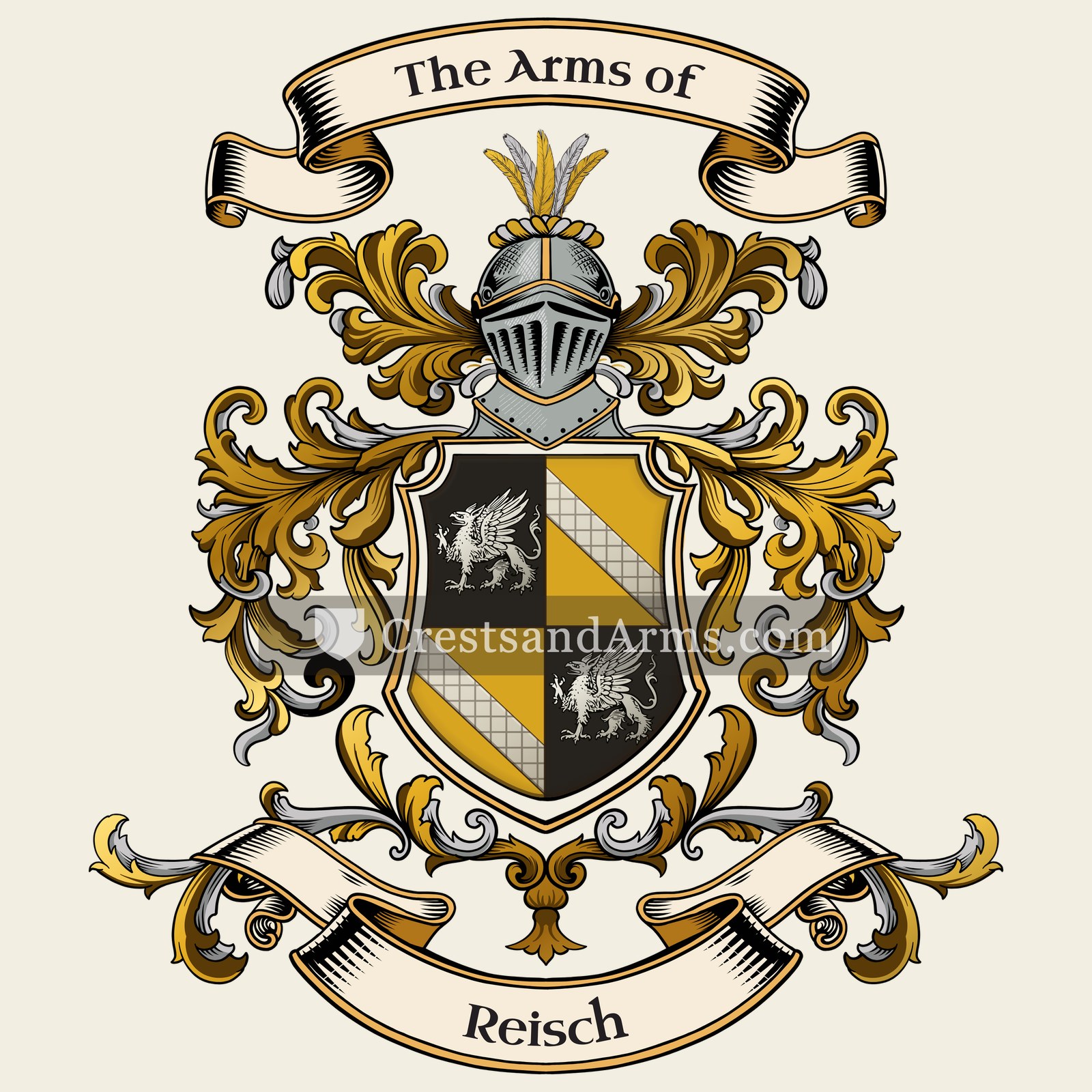 The Reisch coat of arms, drawn from the recorded blazon