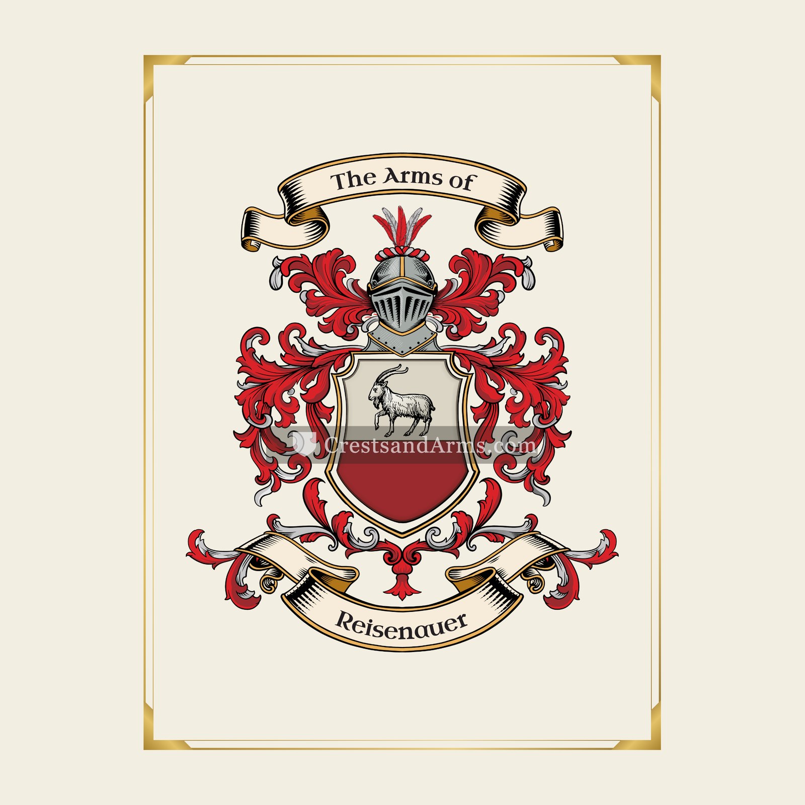 With gold border