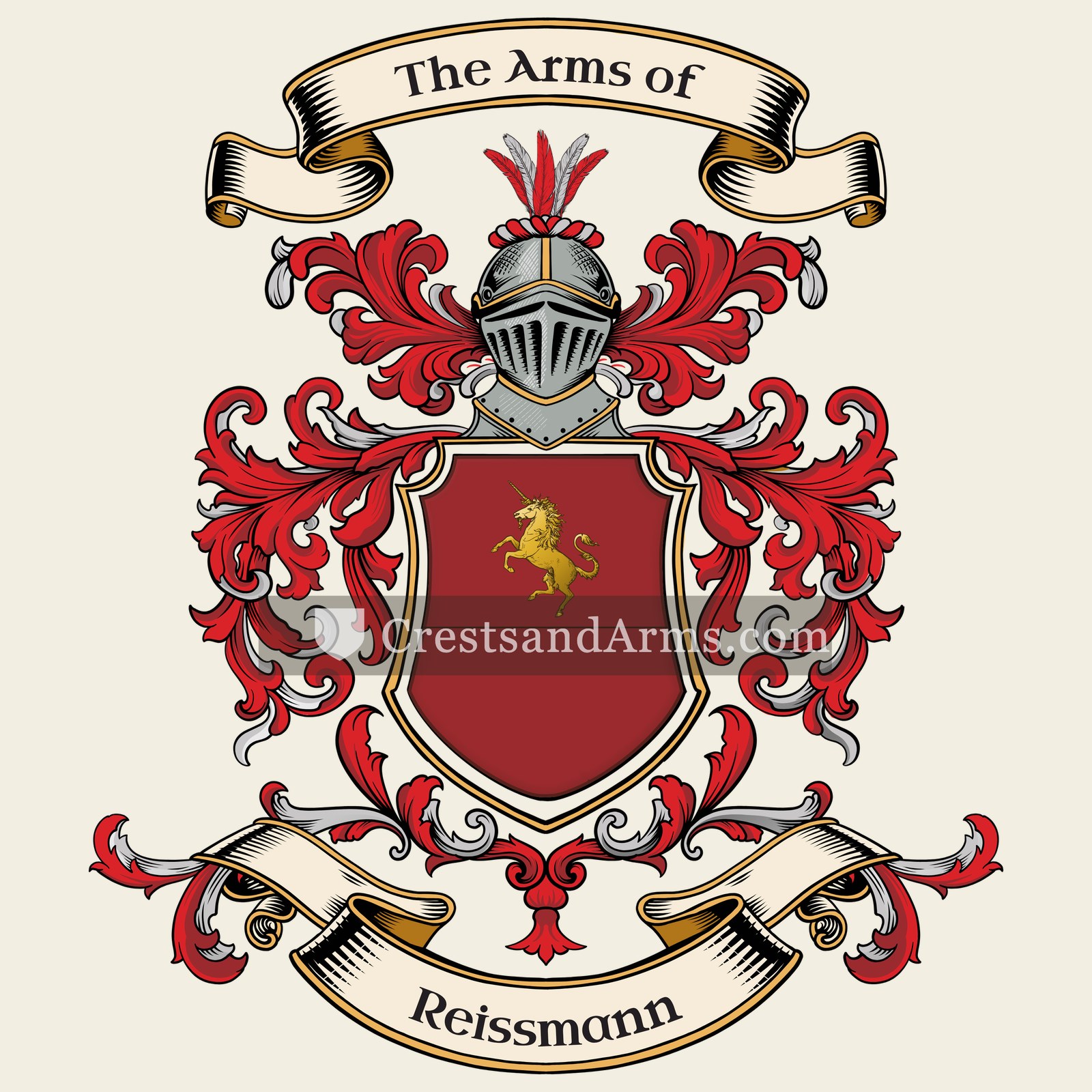 The Reissmann coat of arms, drawn from the recorded blazon