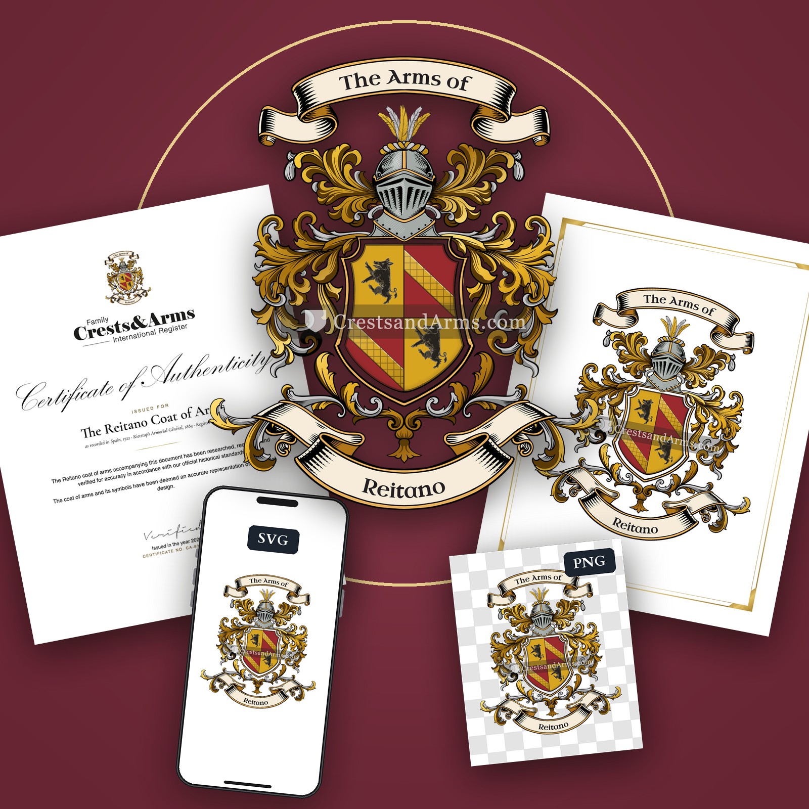 The Reitano arms on the coat of arms — digital pack