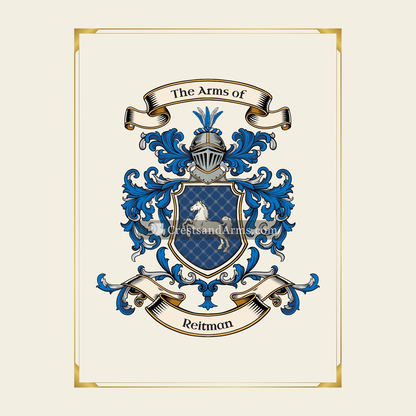 With gold border