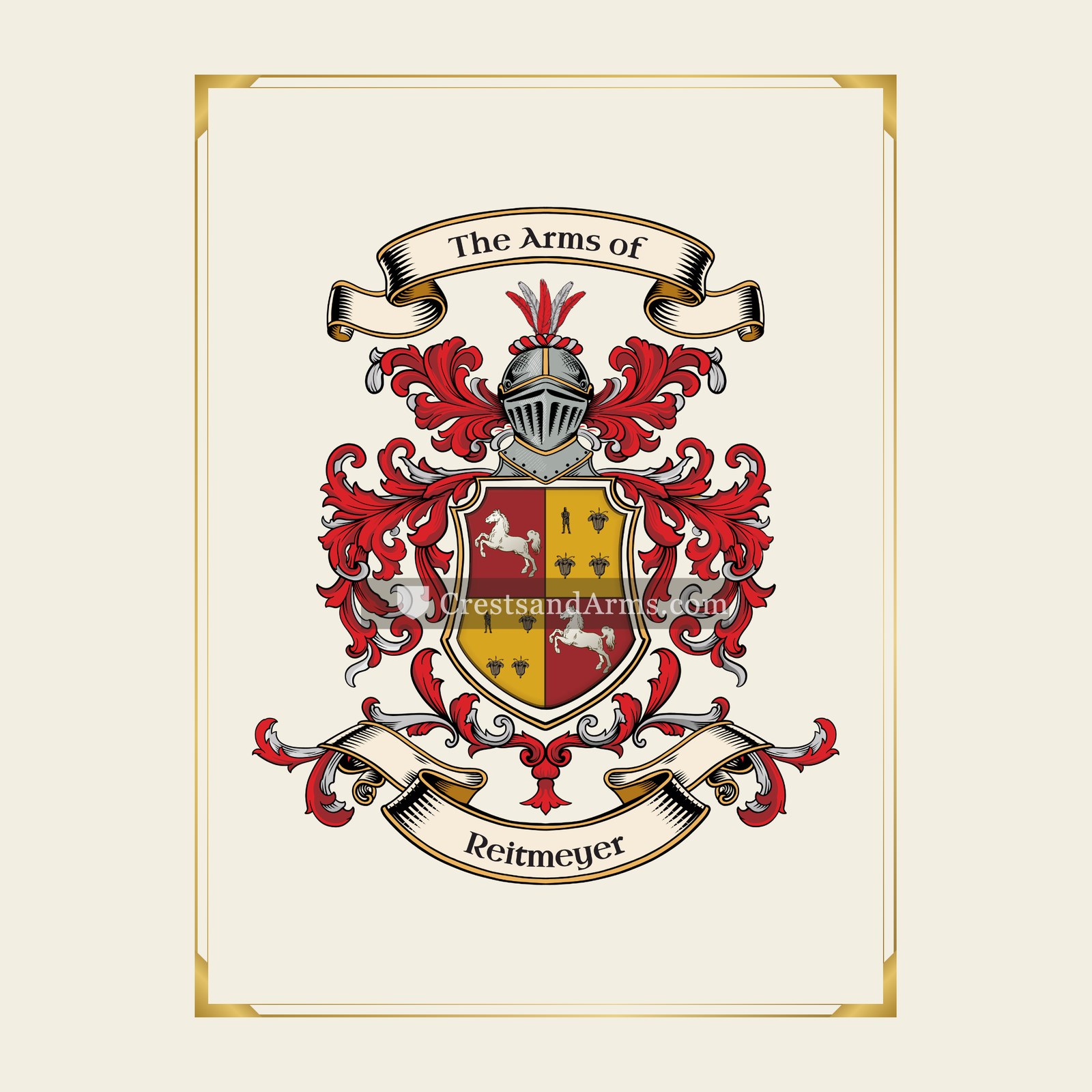 With gold border