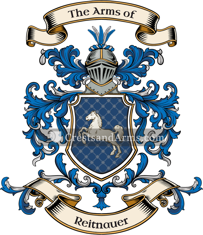 The Reitnauer coat of arms, drawn from the recorded blazon