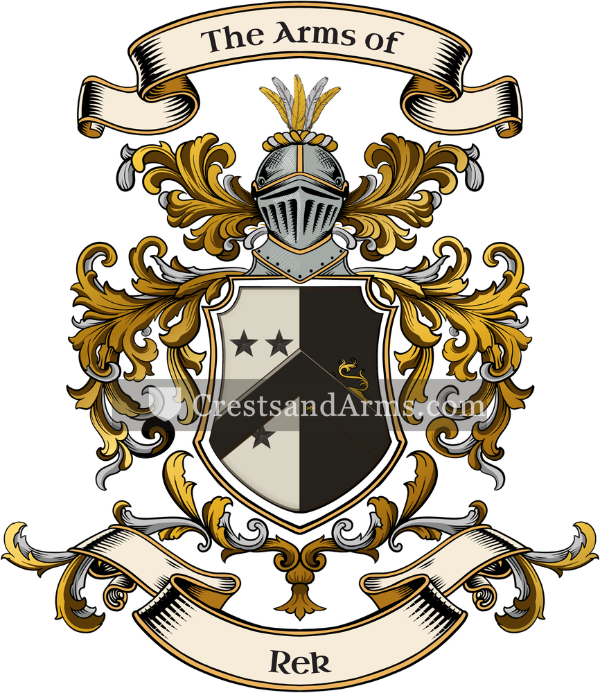 The Rek coat of arms, drawn from the recorded blazon