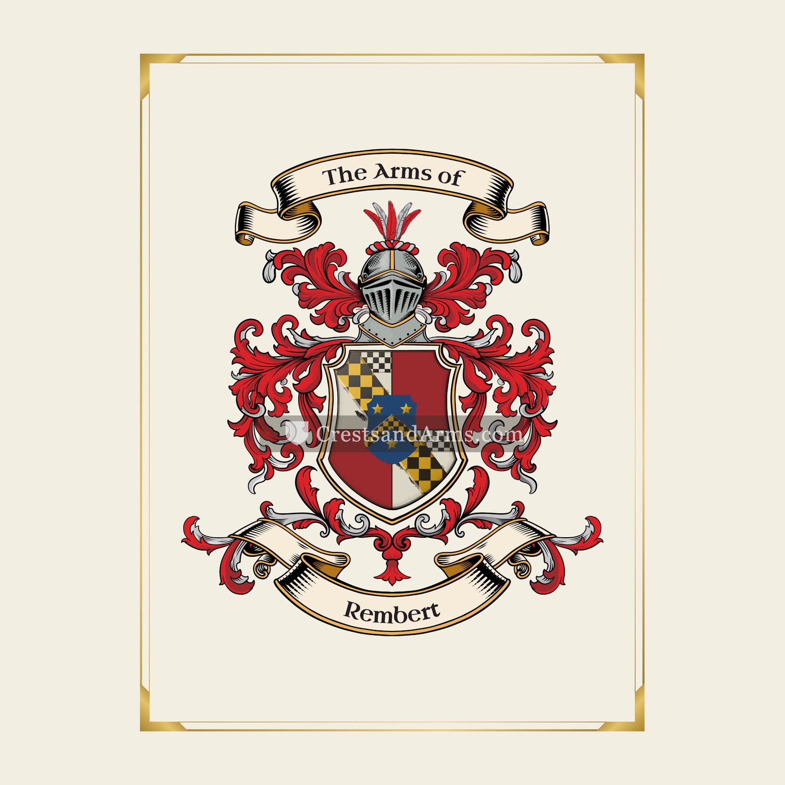 With gold border