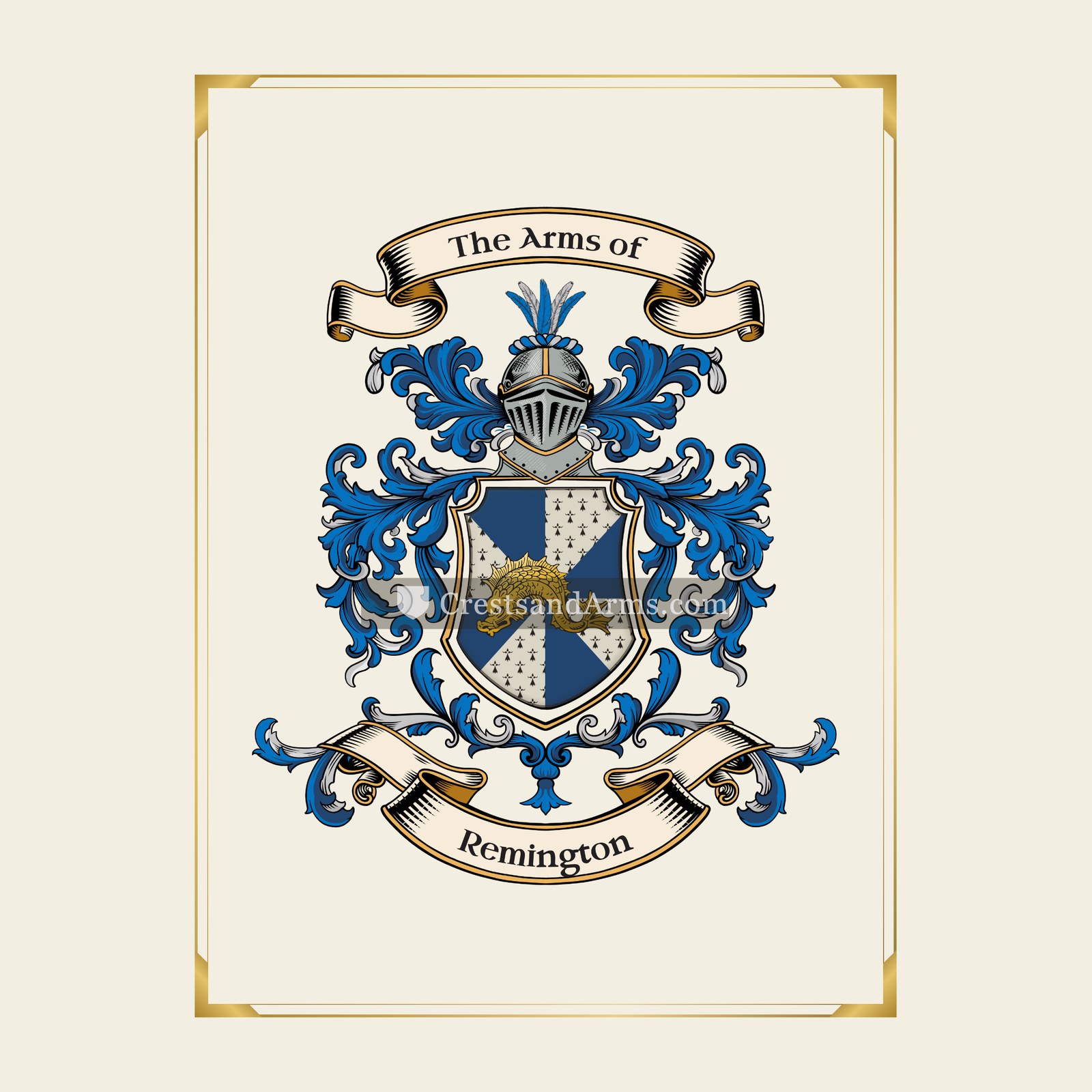 With gold border