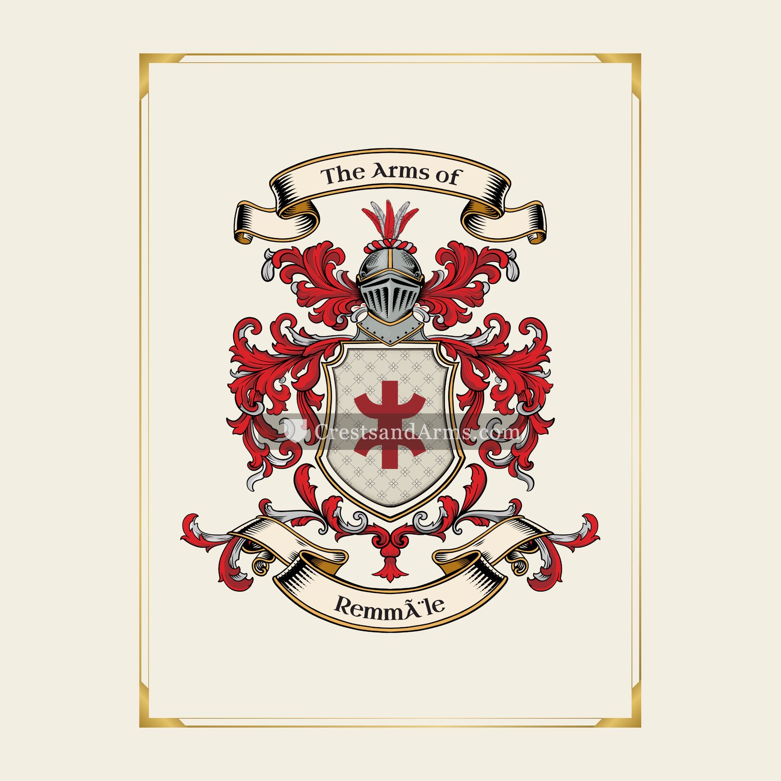 With gold border