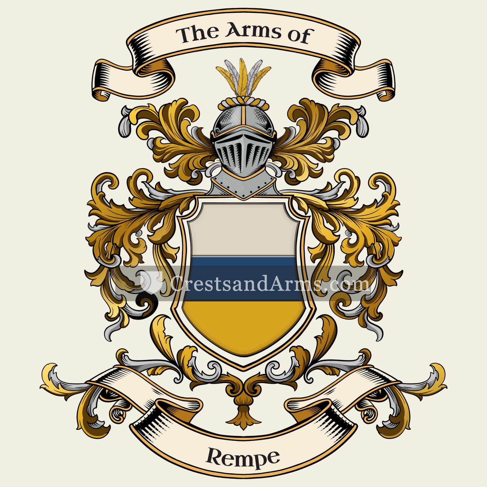 The Rempe coat of arms, drawn from the recorded blazon