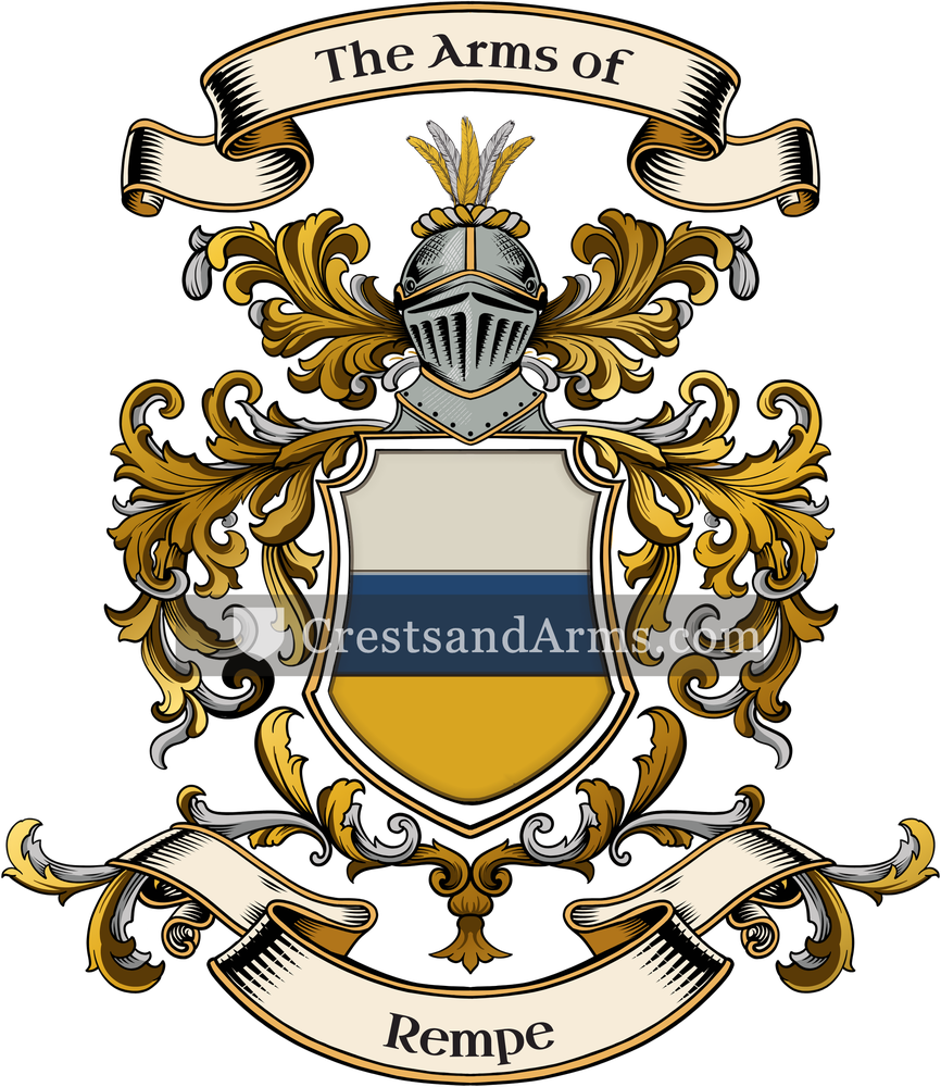 The Rempe coat of arms, drawn from the recorded blazon