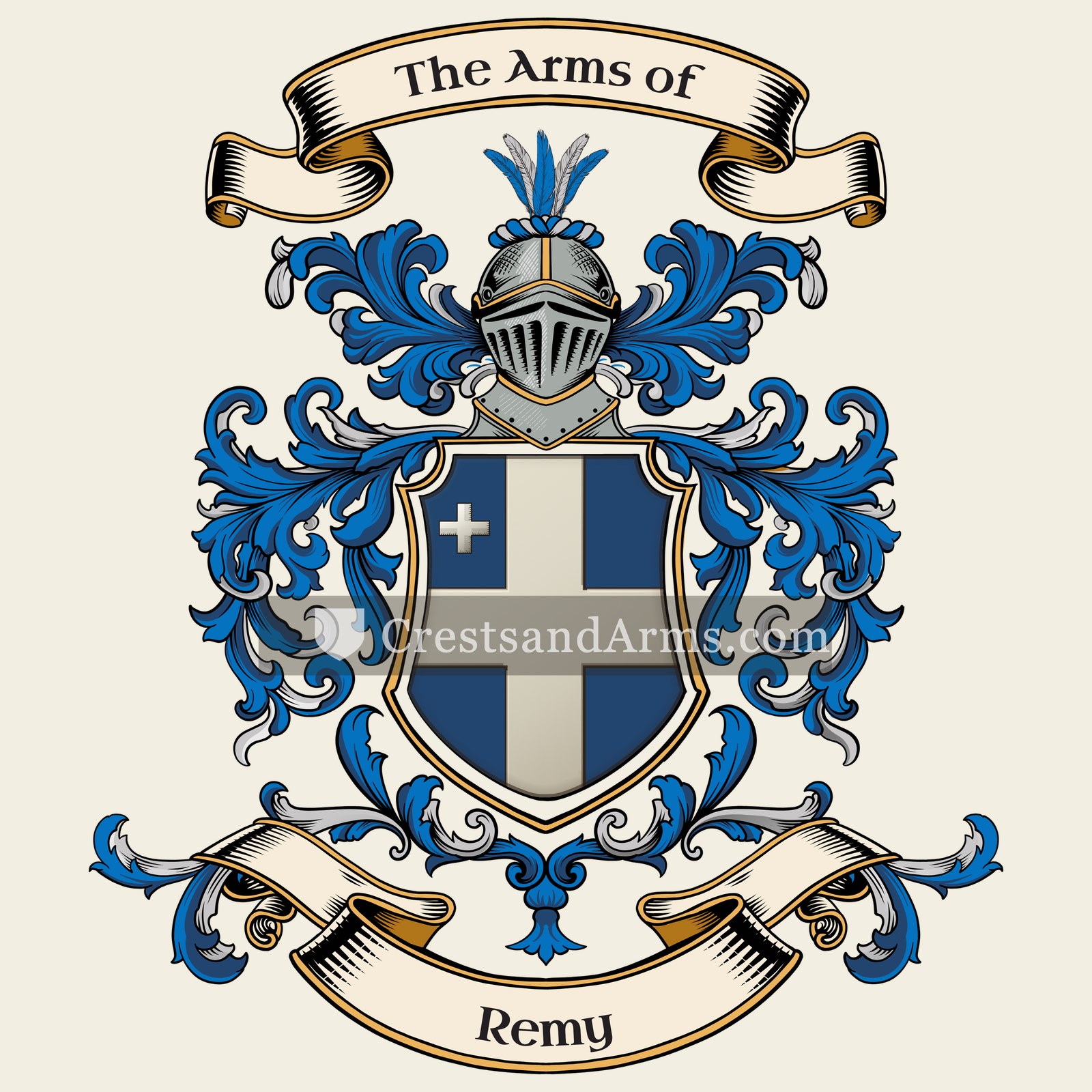 The Remy coat of arms, drawn from the recorded blazon