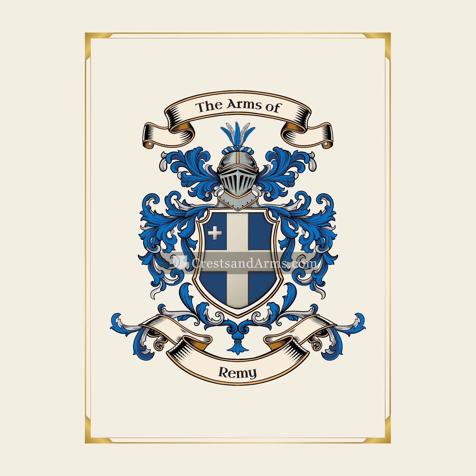 With gold border