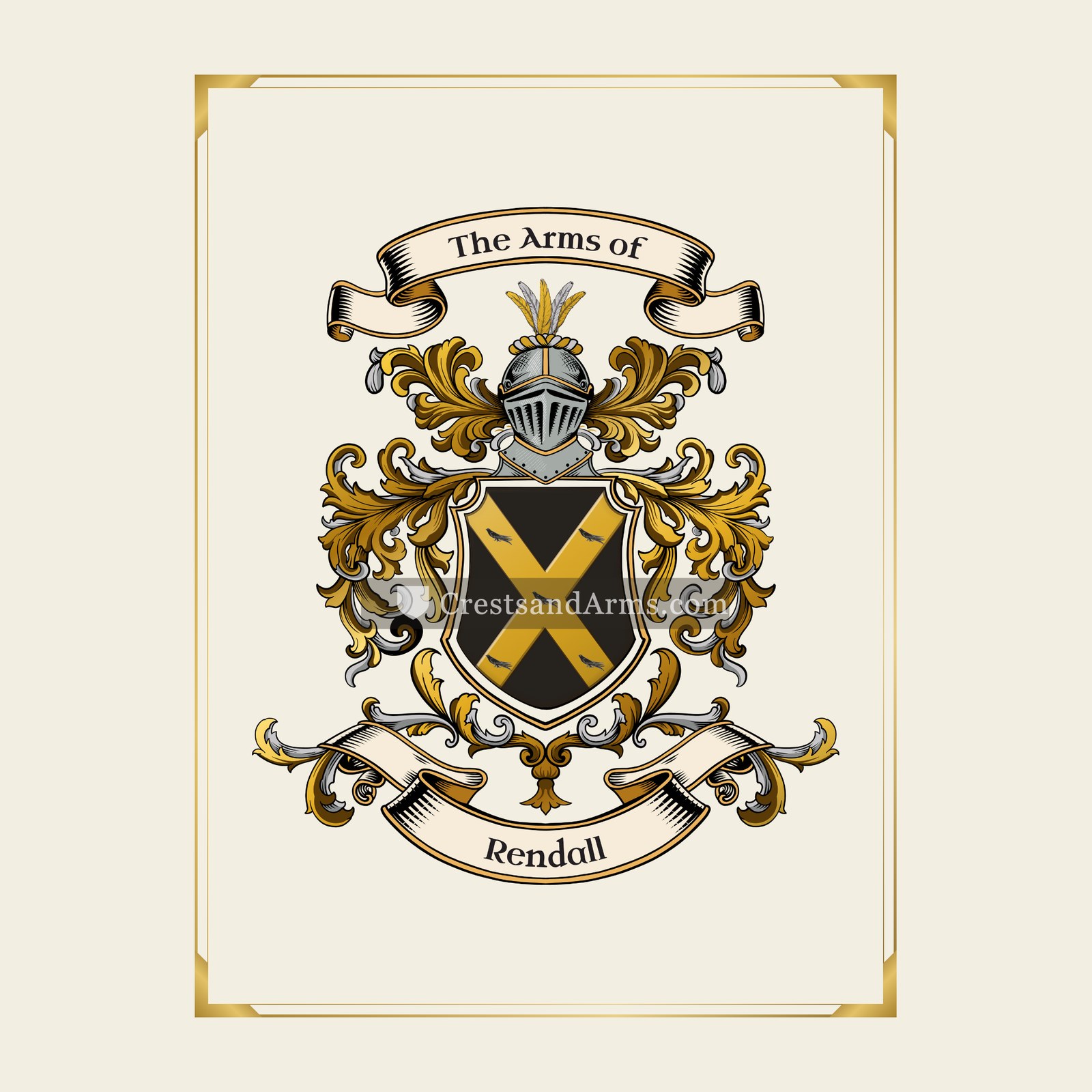 With gold border